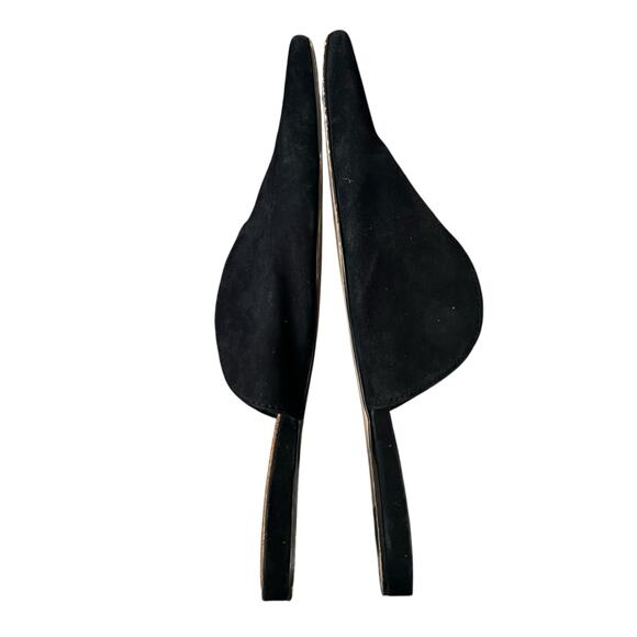 Asos Landing Mules Womens 7 Black Suede Slip On Flats Pointy Comfort Shoes - Picture 5 of 13